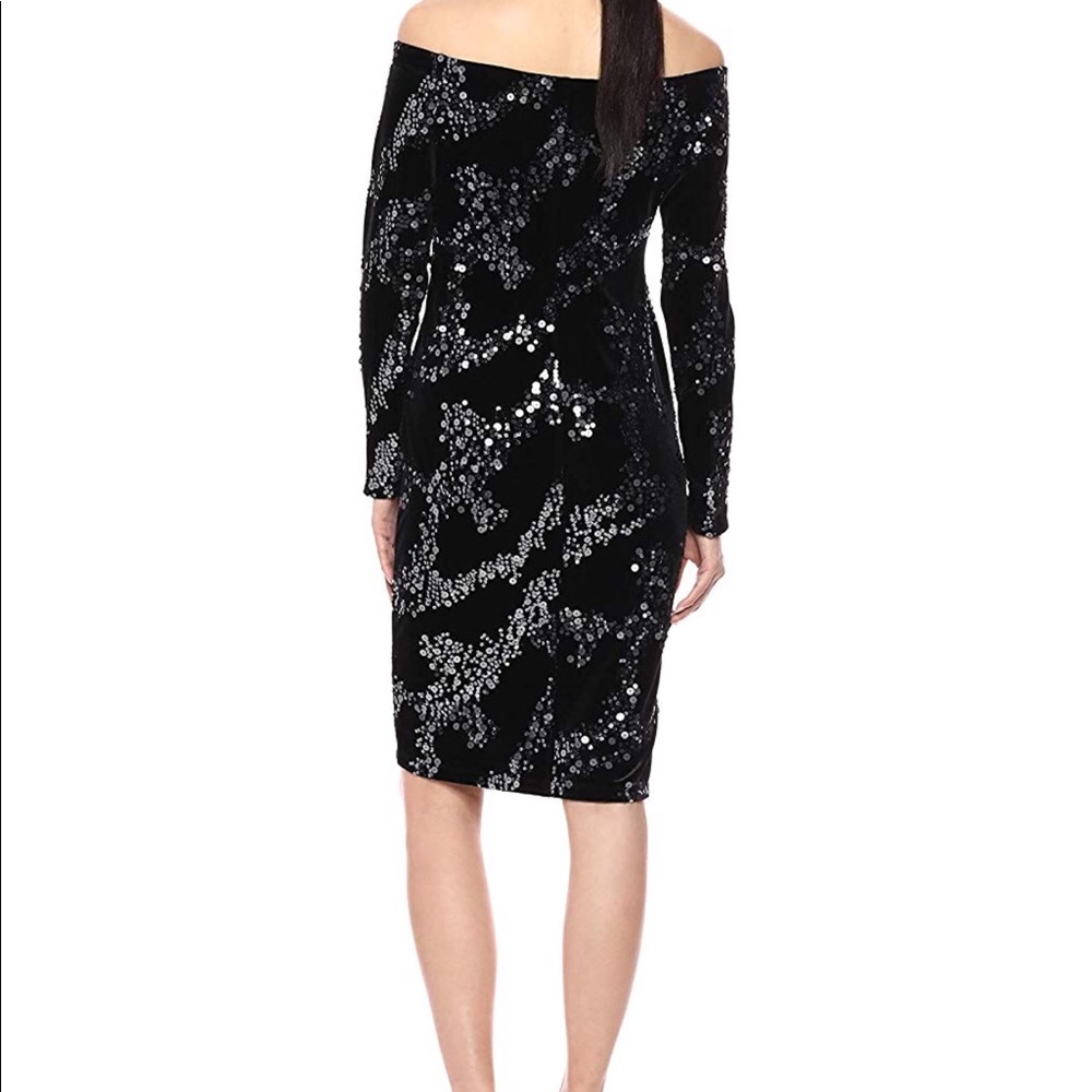 Eliza J Sequined Velvet Dress NWT - Picture 2 of 7